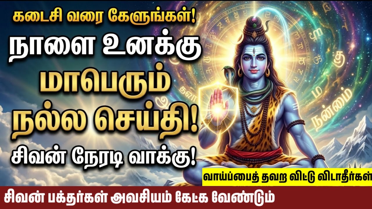 நாளை உனக்கு எதிர்பாராத நல்ல செய்தி! சிவன் நேரடி வாக்கு  #sivan #சிவன் #sivanpaadal #lordshiva 