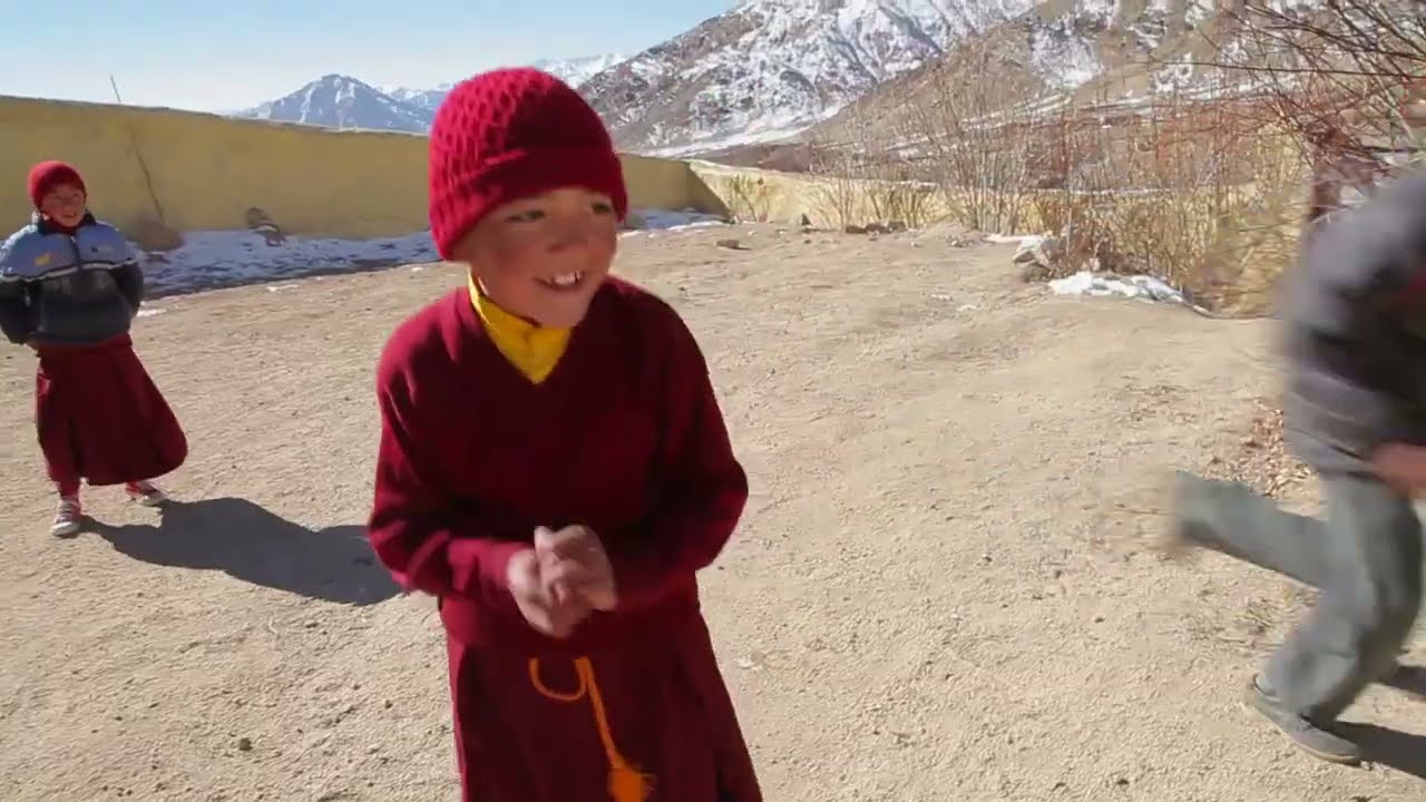 He may be the future master of Tibetan Buddhists, but he's still a scaredy cat and 9 years old.