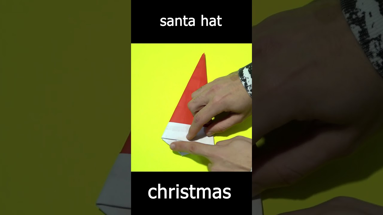 🎅 Paper Santa Claus hat step by step &ndash; Christmas🎅#hat #christmas #short