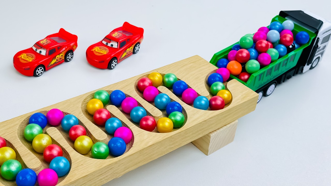 Marble Run Race ☆ HABA Slope & Retro Truck, Garbage Truck Long Version 2