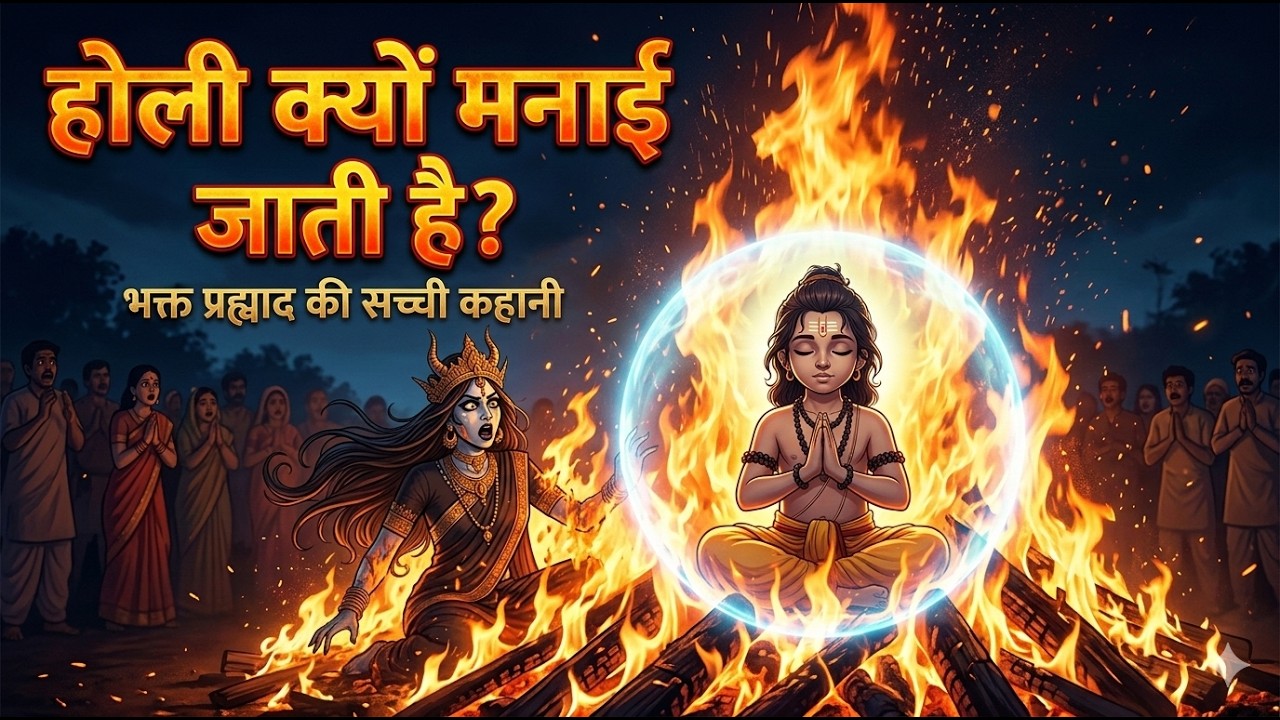 🔥 होली क्यों मनाई जाती है? | भक्त प्रह्लाद और होलिका दहन की सच्ची कहानी |