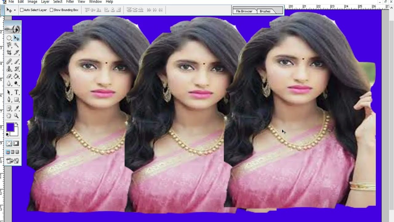 A step by step guide to converting background with bilow colour in Three images.