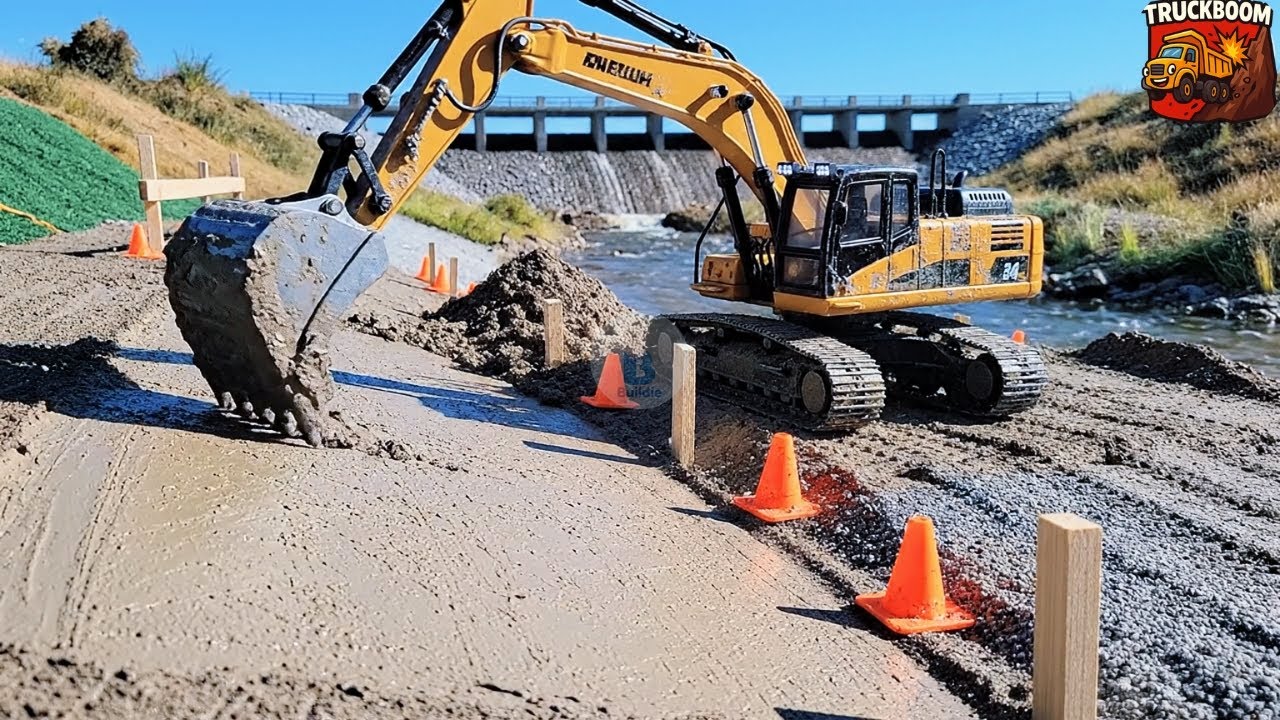 Epic RC Dam Build: Miniature Machines Conquer a Valley!