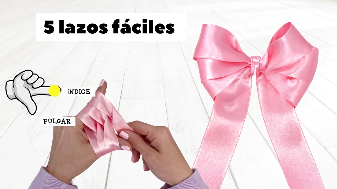 Cómo hacer lazos✅ ✅ con los dedos, moño 🎀, bow (fácil y rápido)