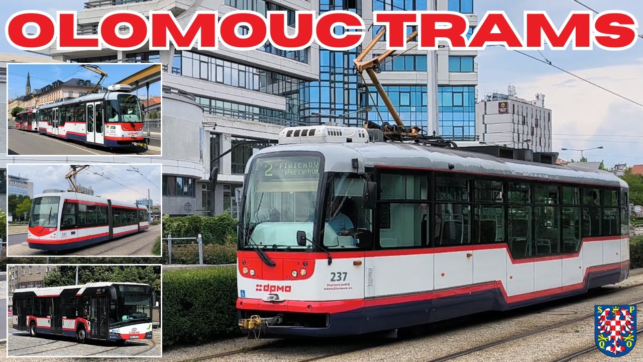 Beautiful trams 🚋 in OLOMOUC 🇨🇿 - 4K