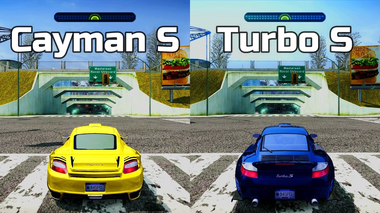 NFS Most Wanted: Porsche Cayman S vs Porsche 911 Turbo S - Drag Race