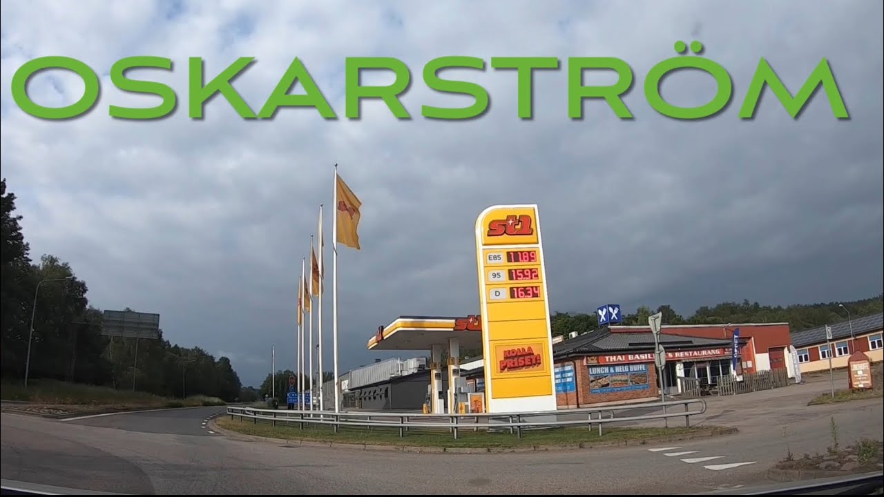 Oskarström,  Sweden. Dashcam driving.