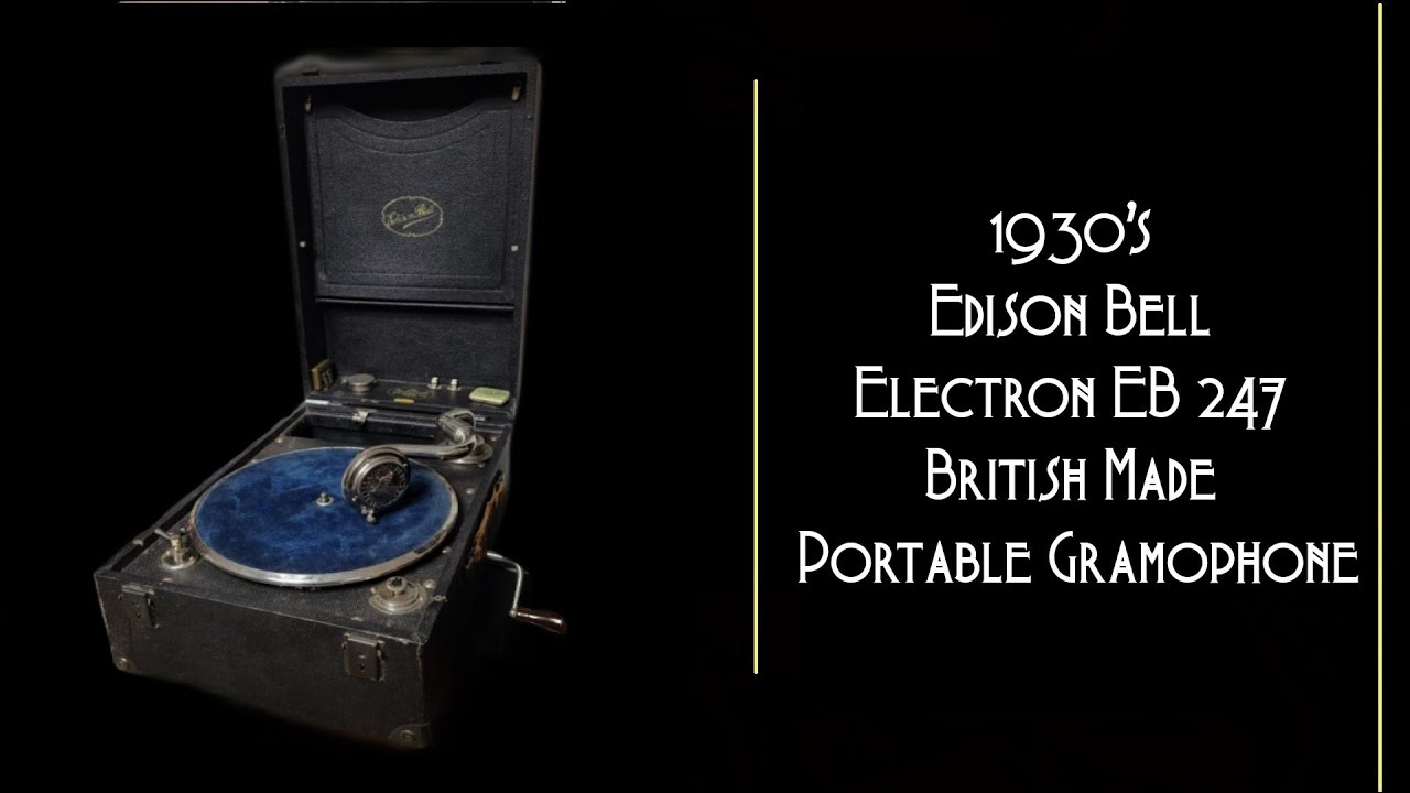 1930s Edison Bell Electron Portable Gramophone: A Great Sounding Phonograph - Electrotone Sound Box!