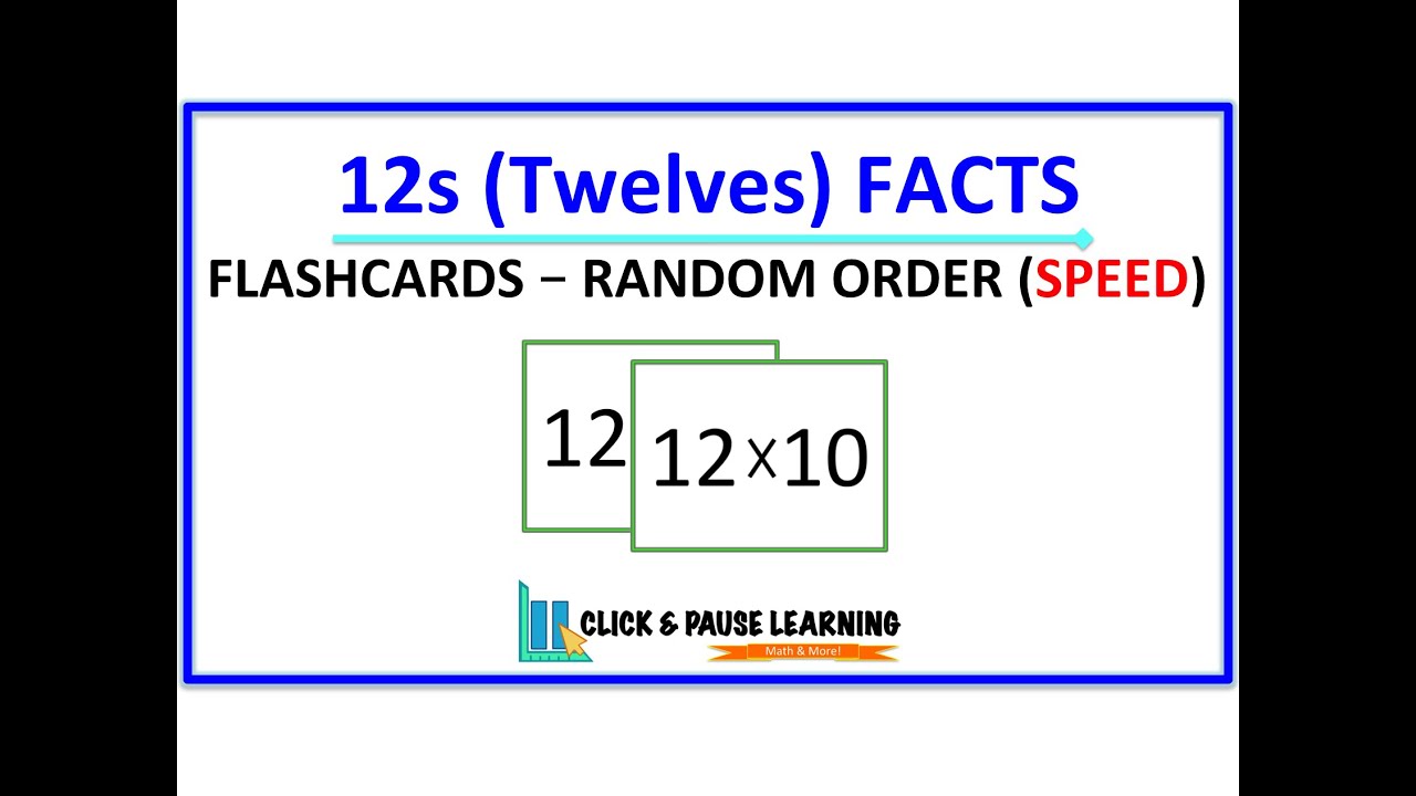 12s Facts Multiplication - Flashcards - Random Order - SPEED