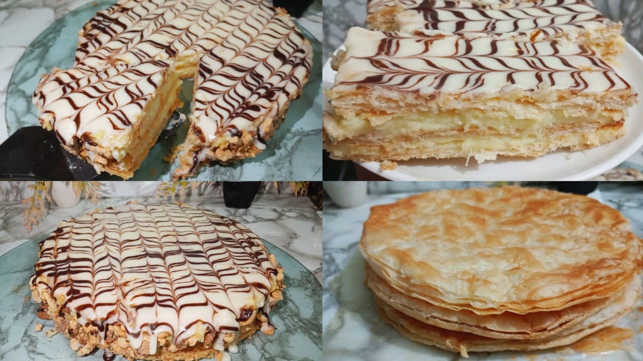 ميلفاي مع أسرار نجاحه بالتفصيل من العجينة المورقة إلى الكريمة والتزيين  Milles feuilles