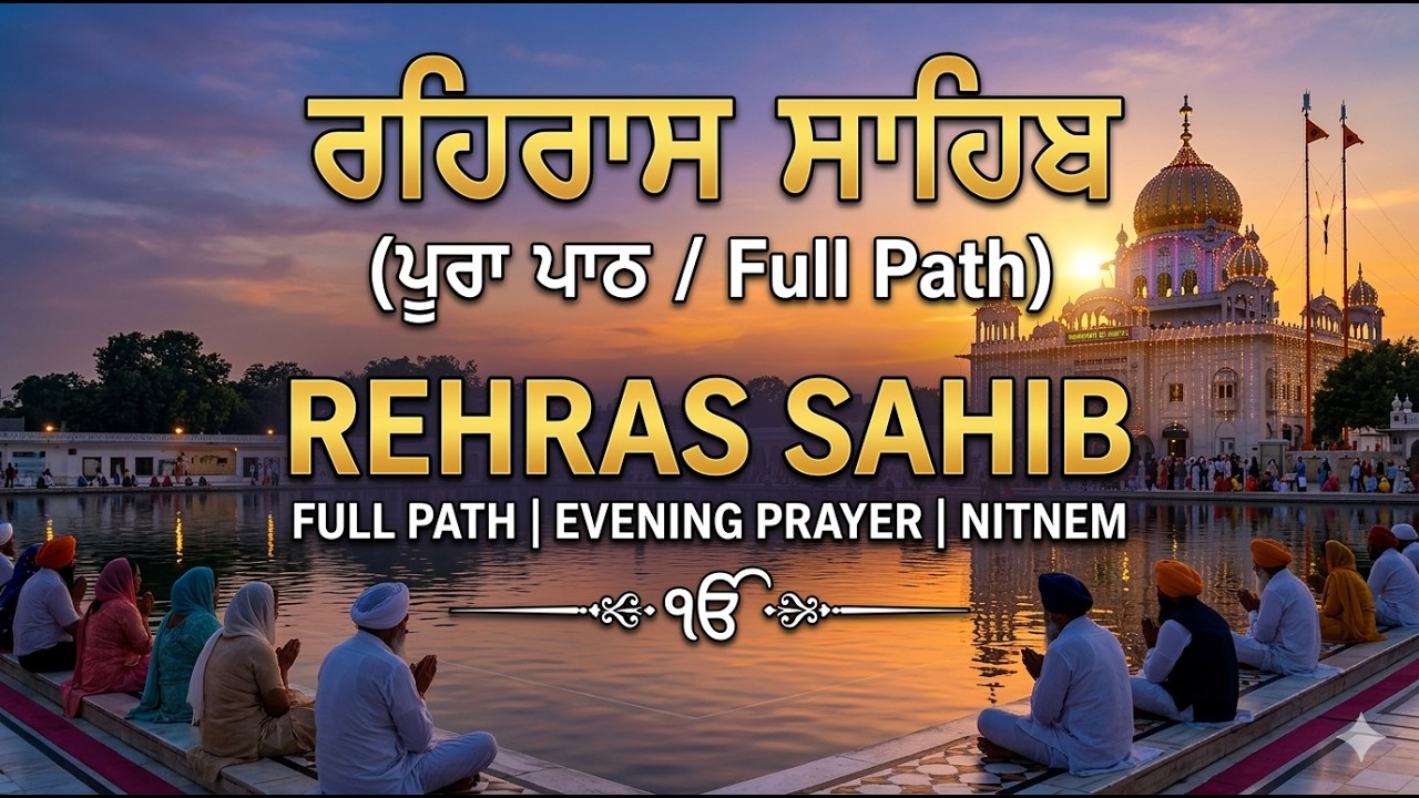 Rehras Sahib Path | ਰਹਿਰਾਸ ਸਾਹਿਬ | शाम का पाठ | (Loop) |Seva Te Simran | Bhai Sukhvinder Singh Ji