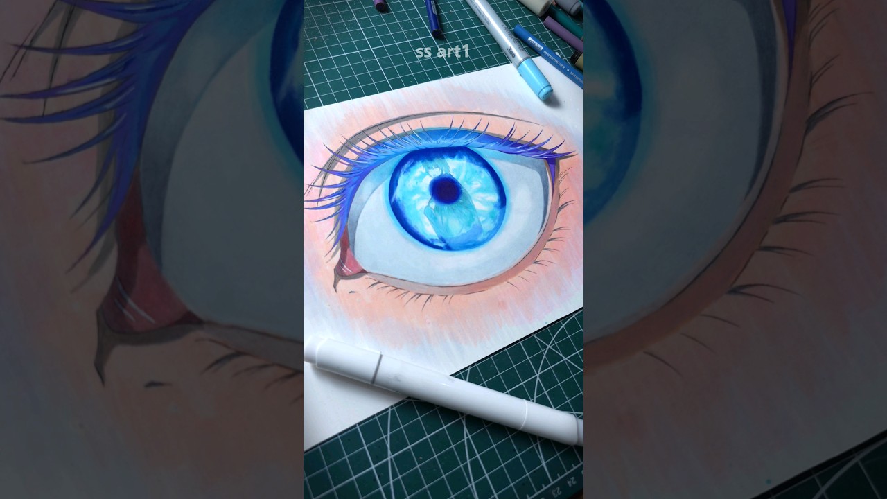 I Drew the Most Detailed Eye of GOJO! #shorts