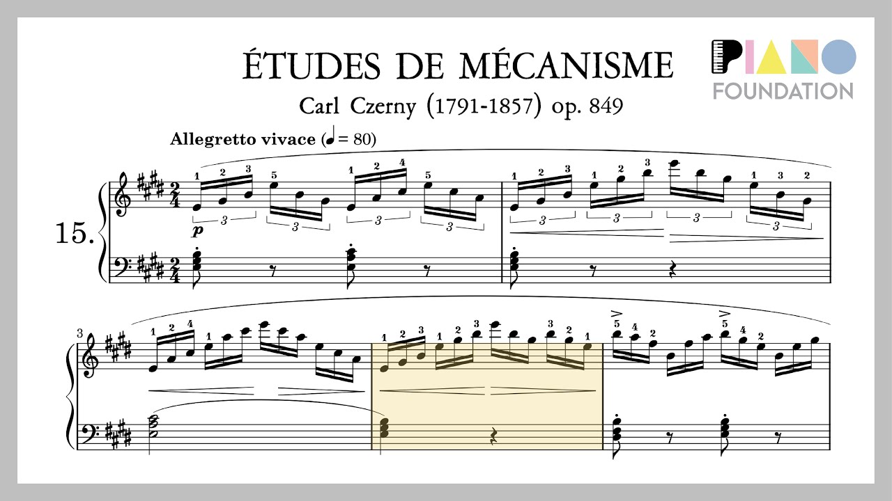 Czerny Op. 849 No. 15 at Full Speed (BPM = 80): Arpeggios in style!