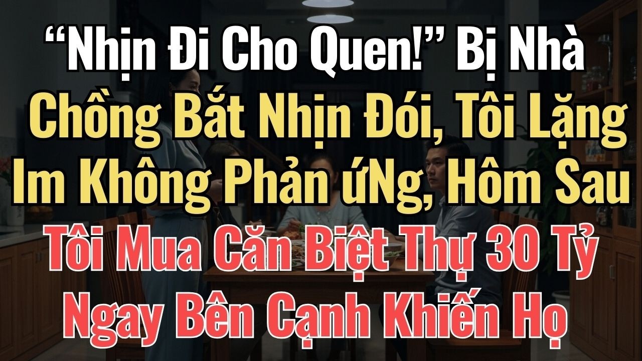 “Nhịn Đi Cho Quen!” Bị Nhà Chồng Bắt Nhịn Đói, Tôi Lặng Im, Hôm Sau Tôi Mua Căn Biệt Thự 30 Tỷ Ngay