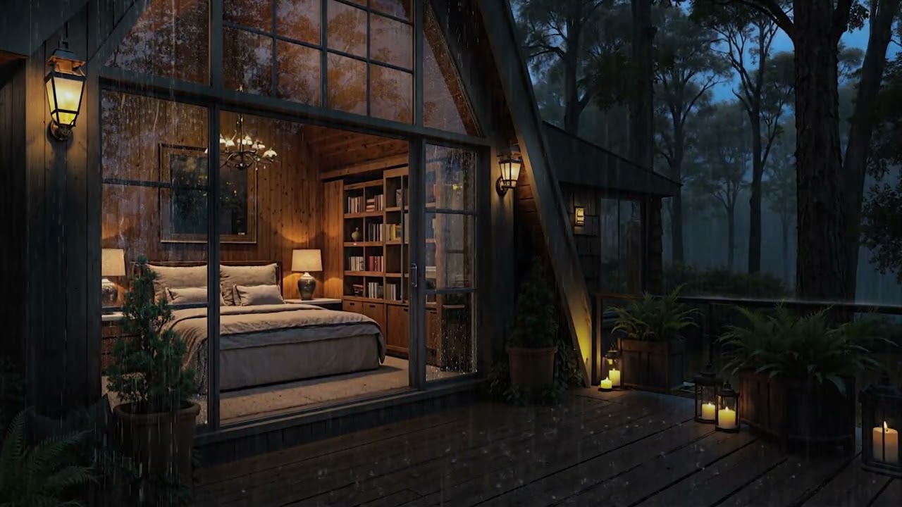 8 Hours Soft Night Rain in a Peaceful Woodland 🌙🌲 Gentle Sleep Ambience (4K – No Ads)