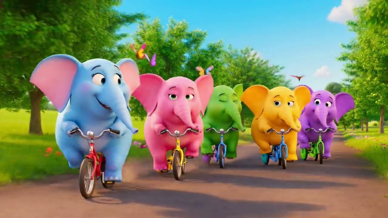 Cycle Race – पाँच मोटे हाथी 🚲🐘  Cute Hindi Kids Poem  Fun Nursery Rhyme Song PaanchMoteHaathi #