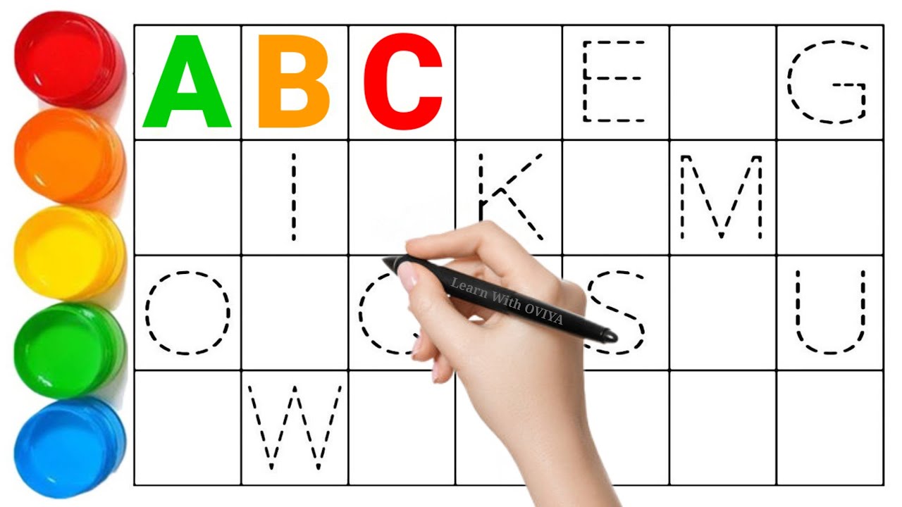 Let's Trace & Write Missing Alphabets for Toddlers | Learn A to Z Alphabets | Colors Name | abcd