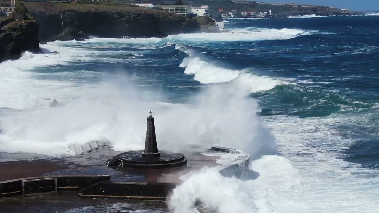 Bajamar - Tenerife, Spain - Rough Sea at the Natural Pools