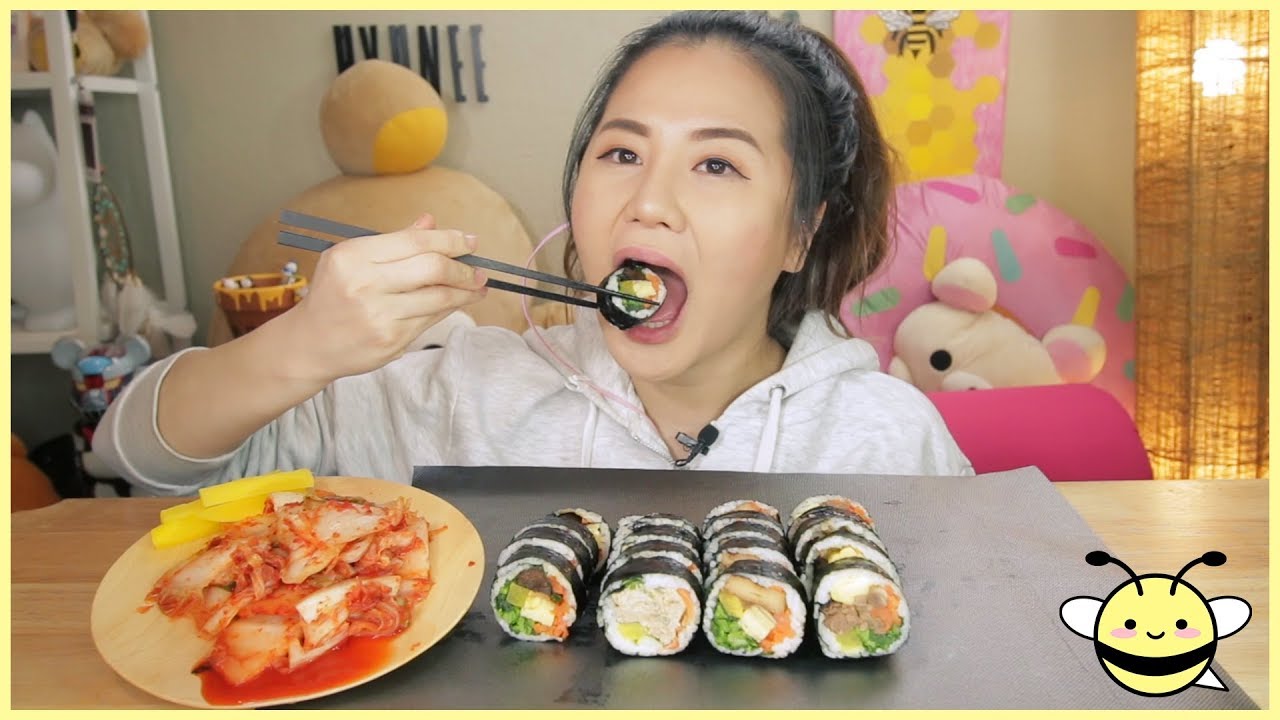 ASMR KIMCHI with KIMBAP | Eating Sounds