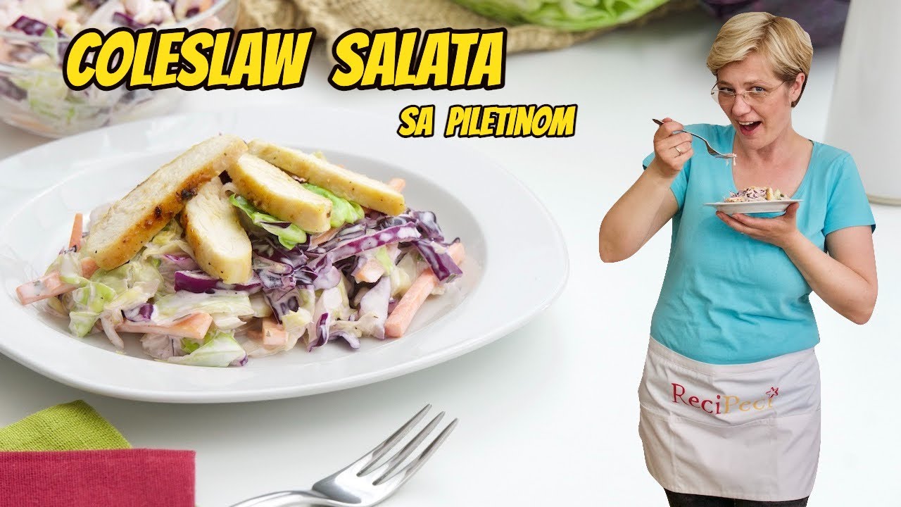 COLESLAW salata od kupusa i mrkvice sa piletinom • ReciPeci Sandre Gašparić