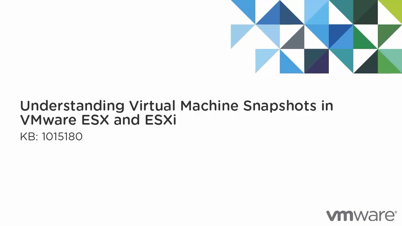 KB 1015180 Общие сведения о снимках виртуальных машин в VMware ESX и ESXi