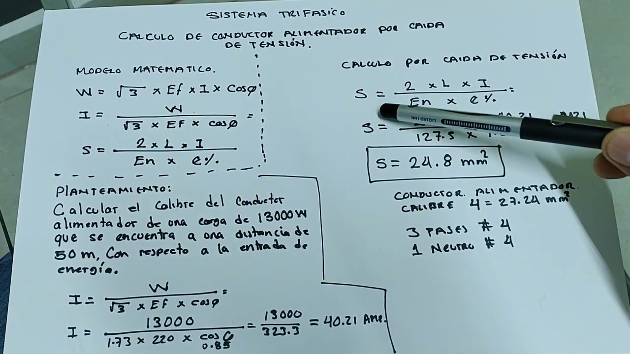 CALCULO DE CONDUCTORES ELECTRICOS SISTEMA TRIFASICO.