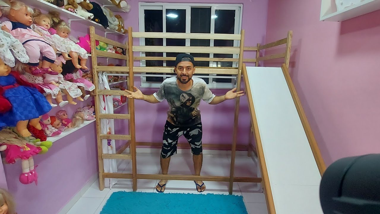 faça você mesmo cama infantil com escorregador #naosoumarceneiro
