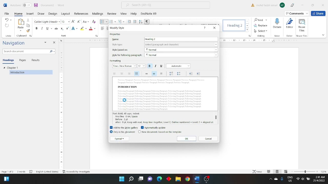 CARA FORMAT PROPOSAL/DISSERTATION/THESIS UNTUK PELAJAR FYP MENGGUNAKAN MICROSOFT WORD - PART 1