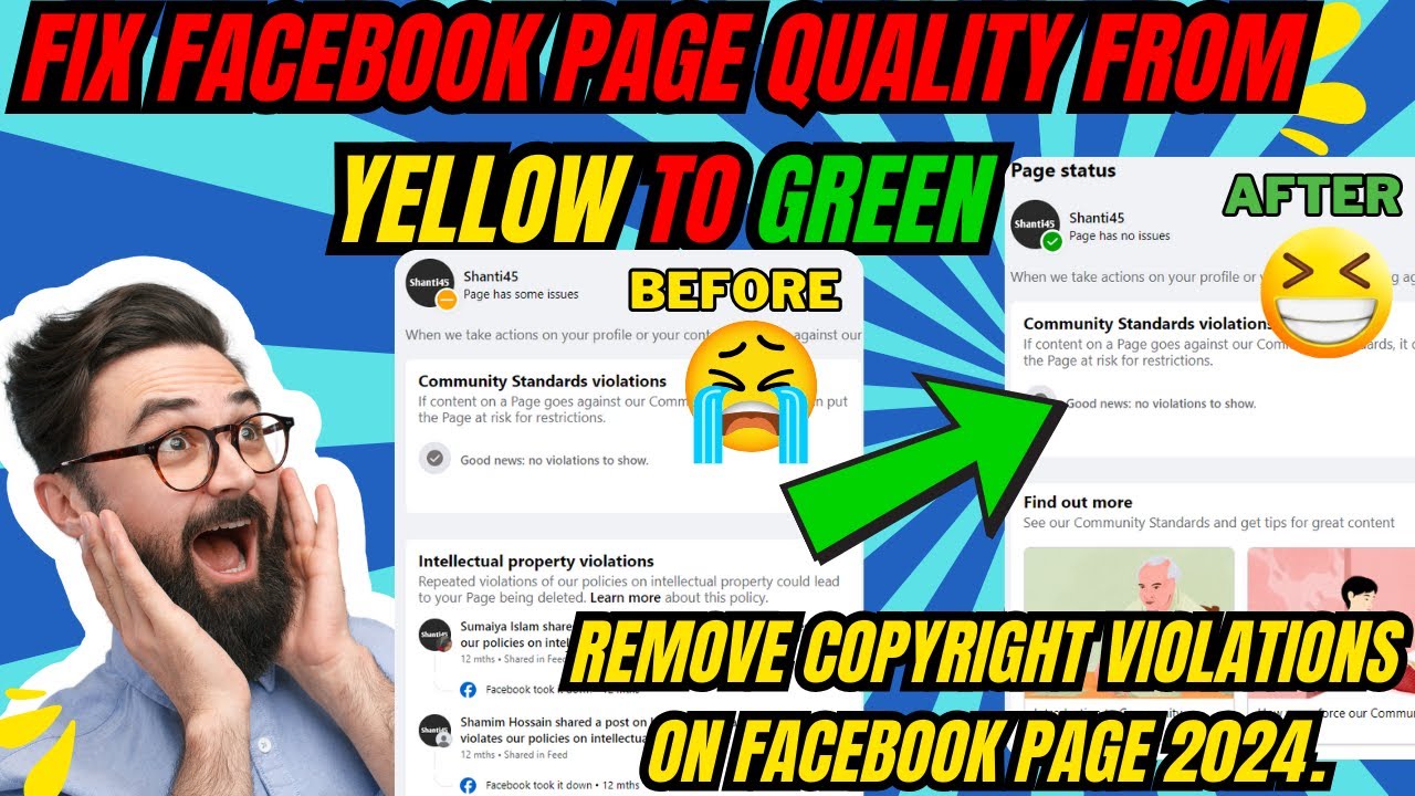 Fix Facebook Page Quality From Yellow To Green | Remove Copyright Violations On FaceBook Page 2024.