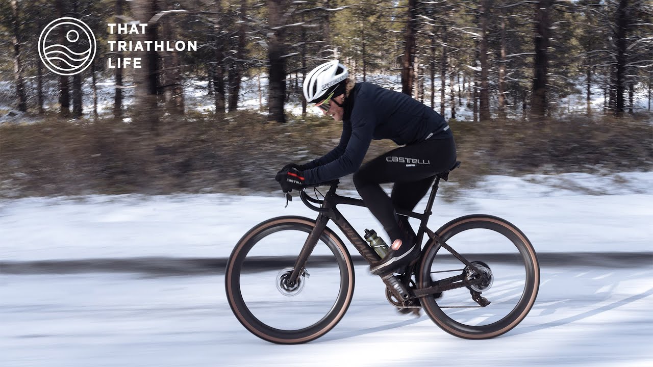 Интервальная тренировка на велосипеде при температуре -3° по Цельсию