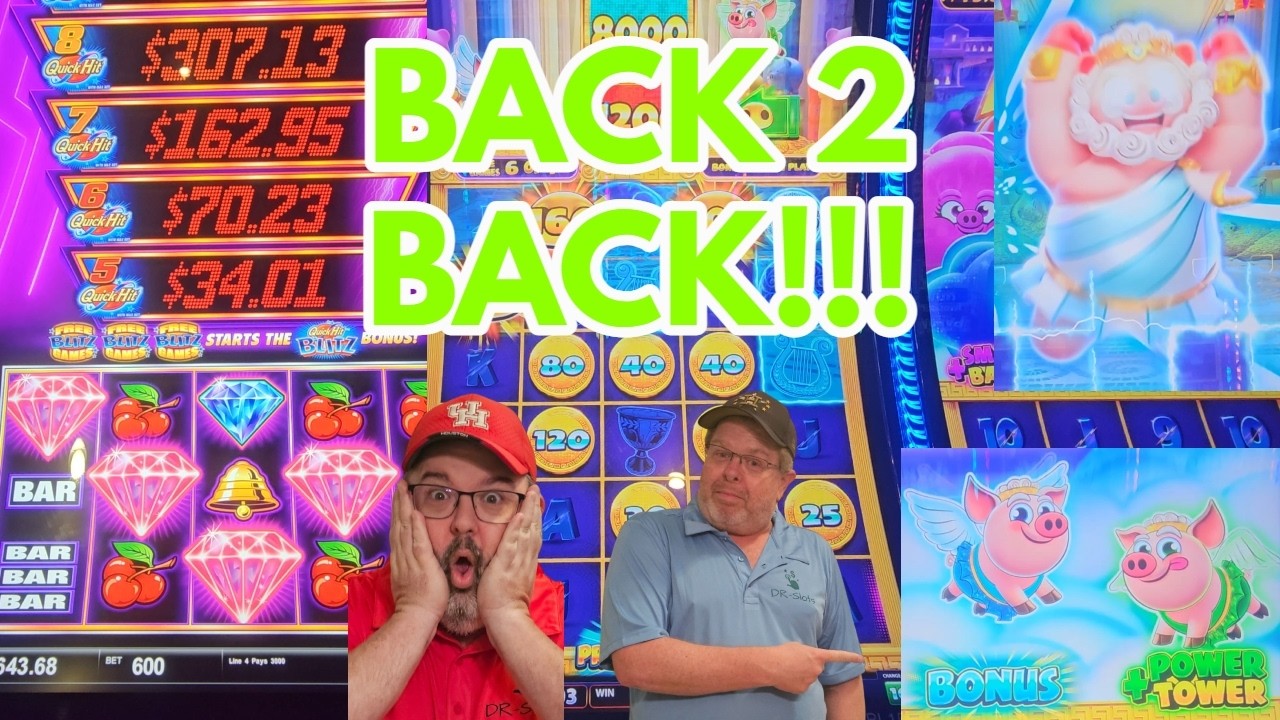 Quick Hit Blitz Slot Battle at Coushatta Turns Into Power Pig Back to Back BONUSES!