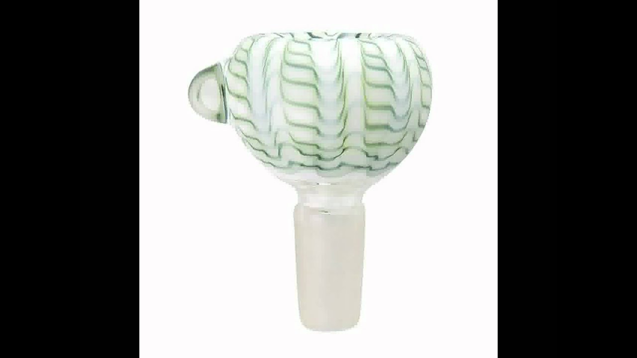Glass on Glass Slide Bowl White Glass With Green Wrap