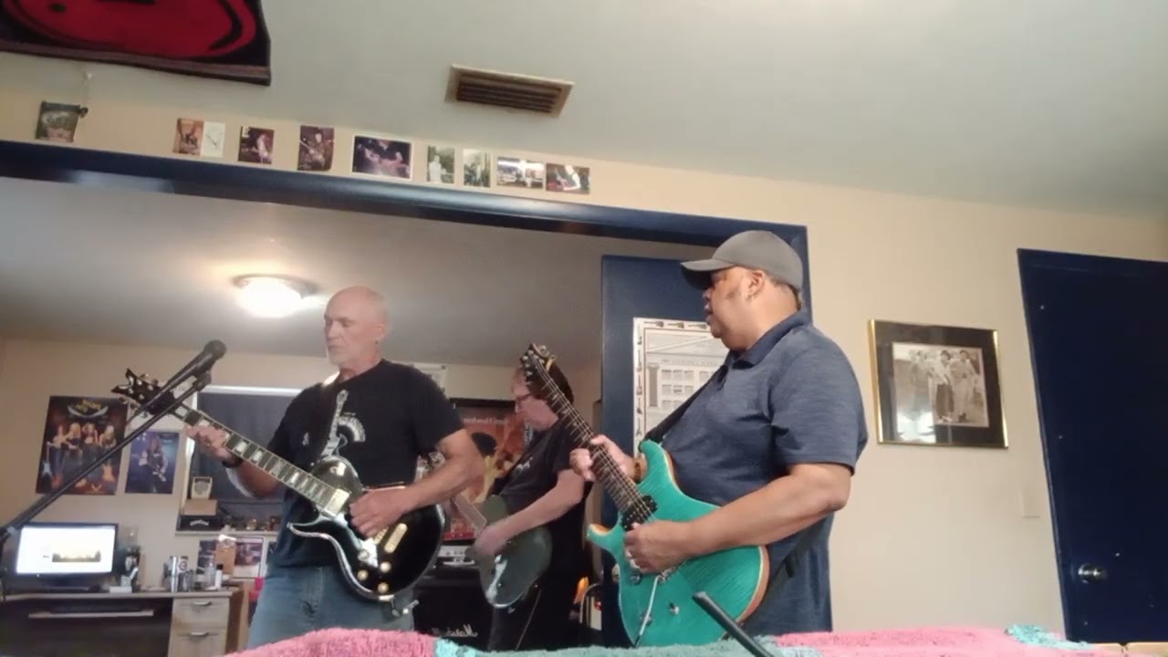 Jamming with my buddies, Dave and Joel.