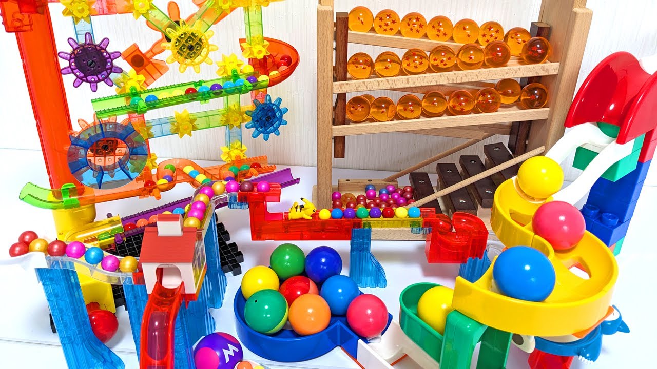 Marble run race  ☆ Summary video of over 10 types of Colorful marble .Compilation  1h video ！