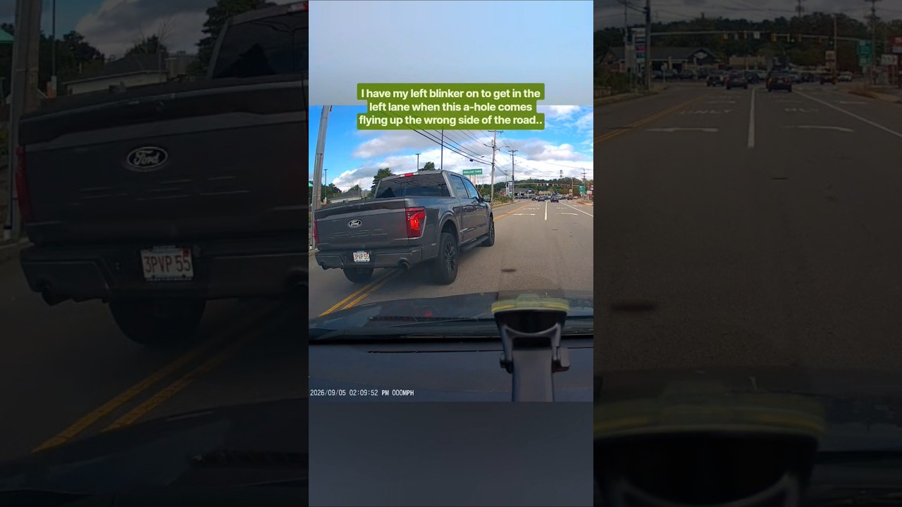 Road Rage Cut Off on Wrong Side of Road  - Masshole Idiots Caught on Dashcam