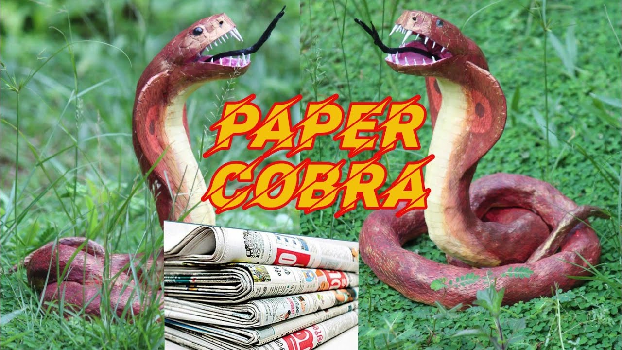 Paper craft | Paper Cobra | Cobra craft | Craft with news paper | craft work | snake craft ideas