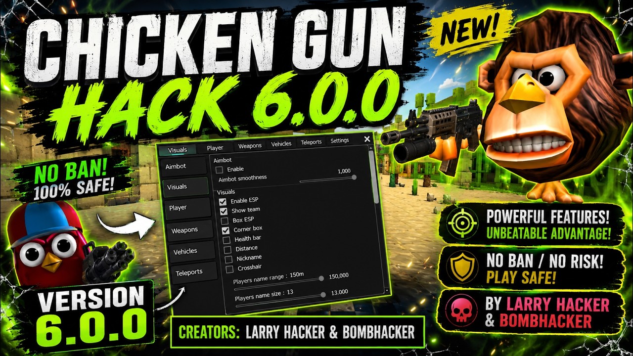 👉 CHICKEN GUN 6.0.0 MOD MENU 😱 GOD MODE + UNLOCK ALL SKINS + UNLIMITED GOLD | НОВЫЙ ЧИТ 2026