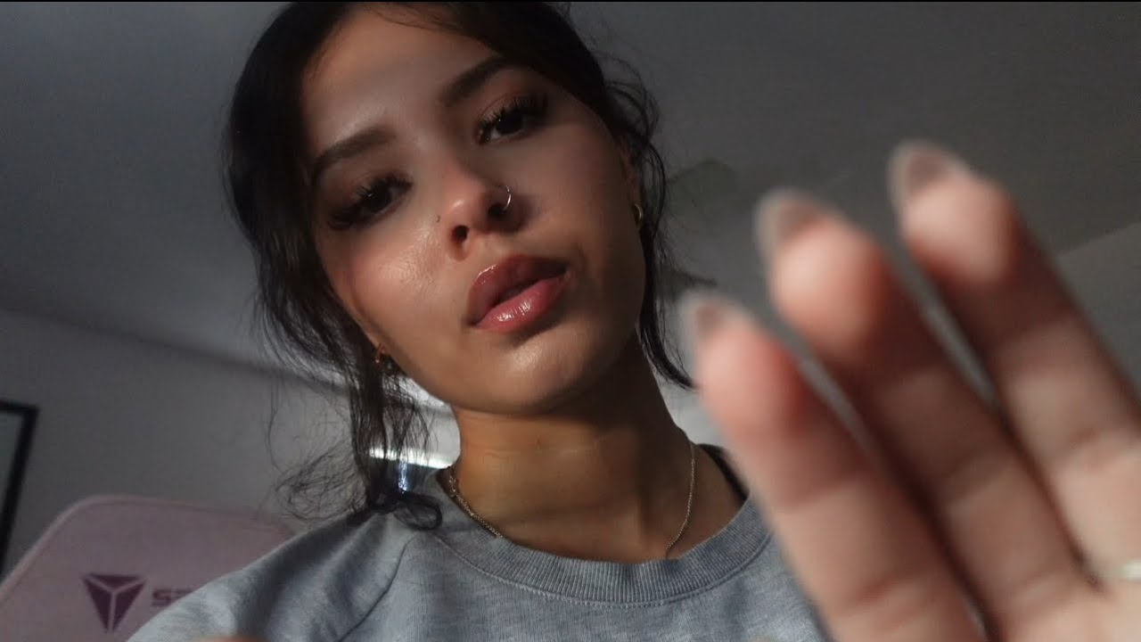 ASMR | getting you ready for bed 🛏️ hand movements, skin care + mirrored face tracing 💤✨
