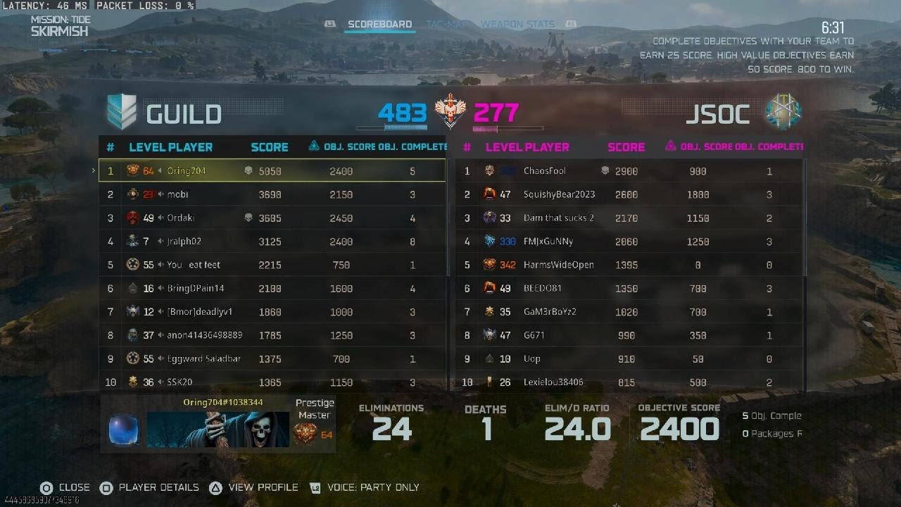 Call of Duty Skirmish new PR 24 elim w/o death
