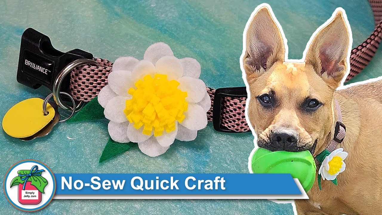 Felt White Flower for Dog Collar