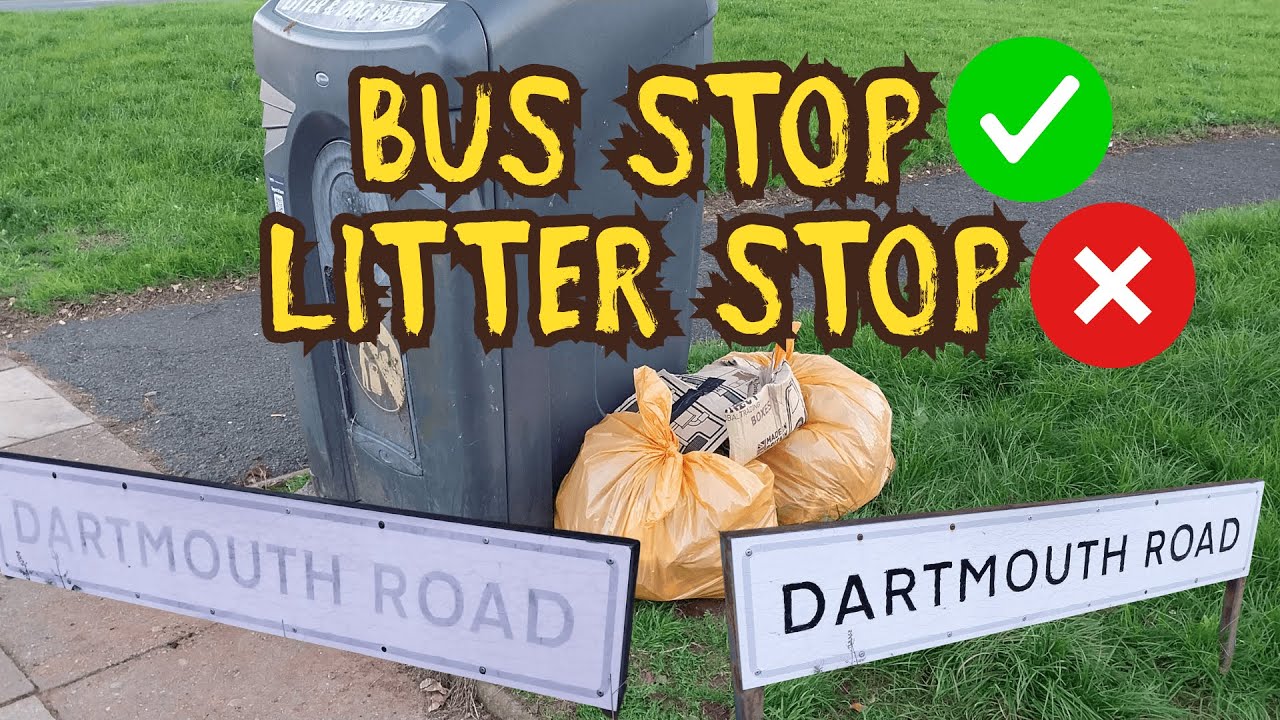 Waiting for a bus... full of litter! | Rubbish in the Wings - Community Cleanup!