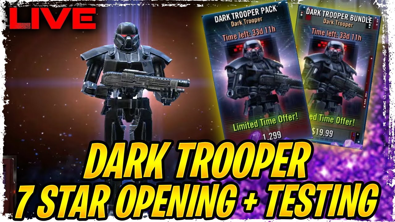 7 STAR DARK TROOPER PACK OPENING + TESTING LIVE - ACTIVATE THE DARK TROOPERS -  GRAND ARENA