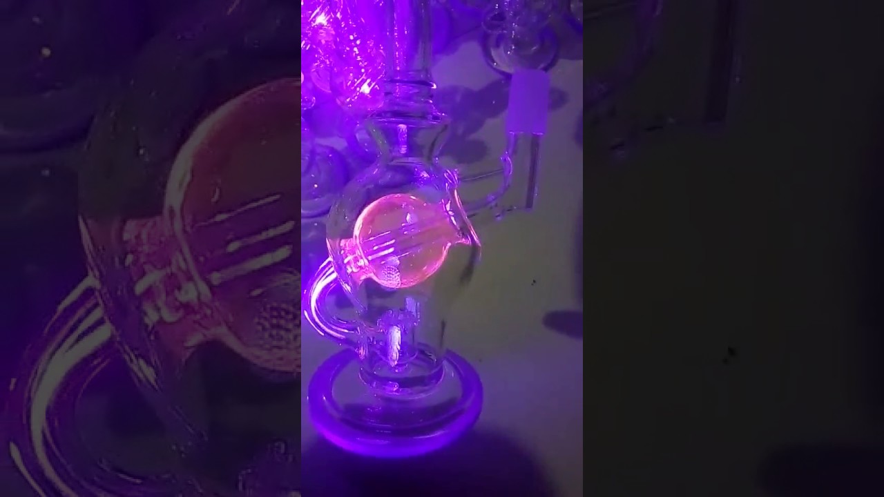HBking K387 UV light glass water bong smoking pipe