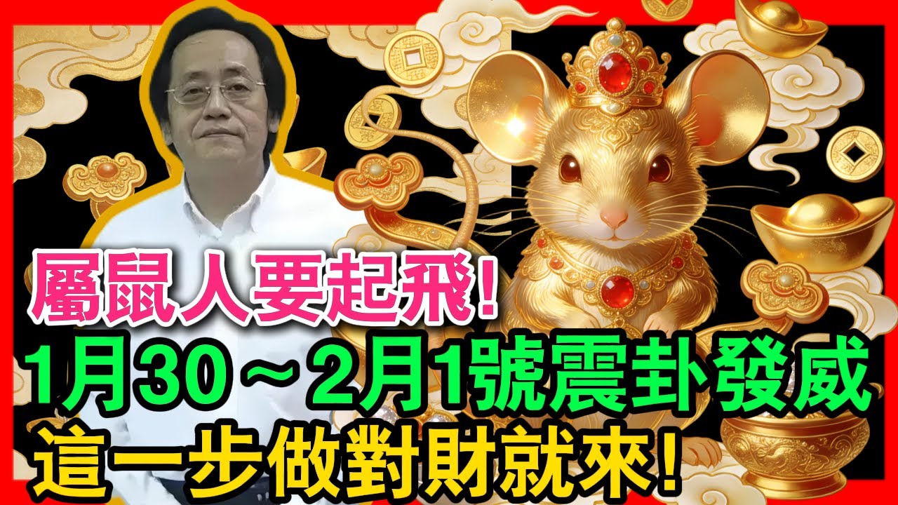 屬鼠人臘八後要起飛！1月30～2月1號震卦發威、乾卦助勢，家運雲開霧散迎大喜！倪海廈易經提醒：這一步做對財就來！   