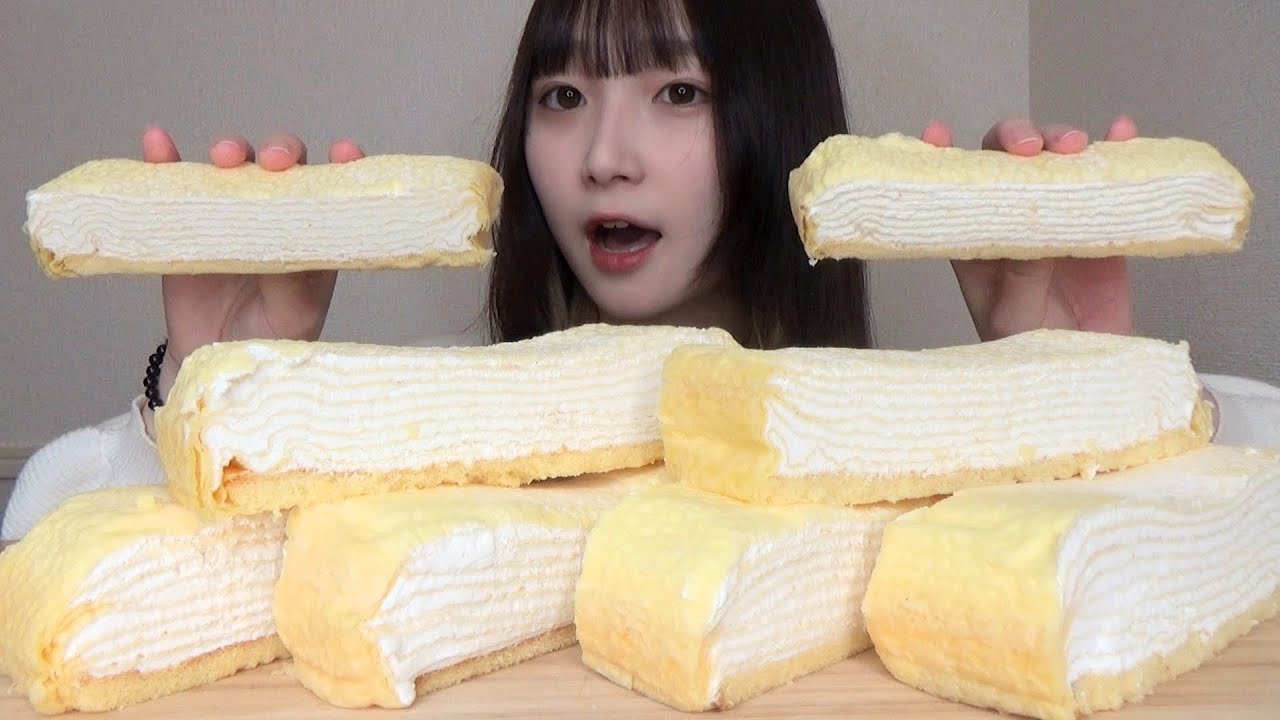 【モッパン】巨大ミルクレープアイスを大食いしてみた。