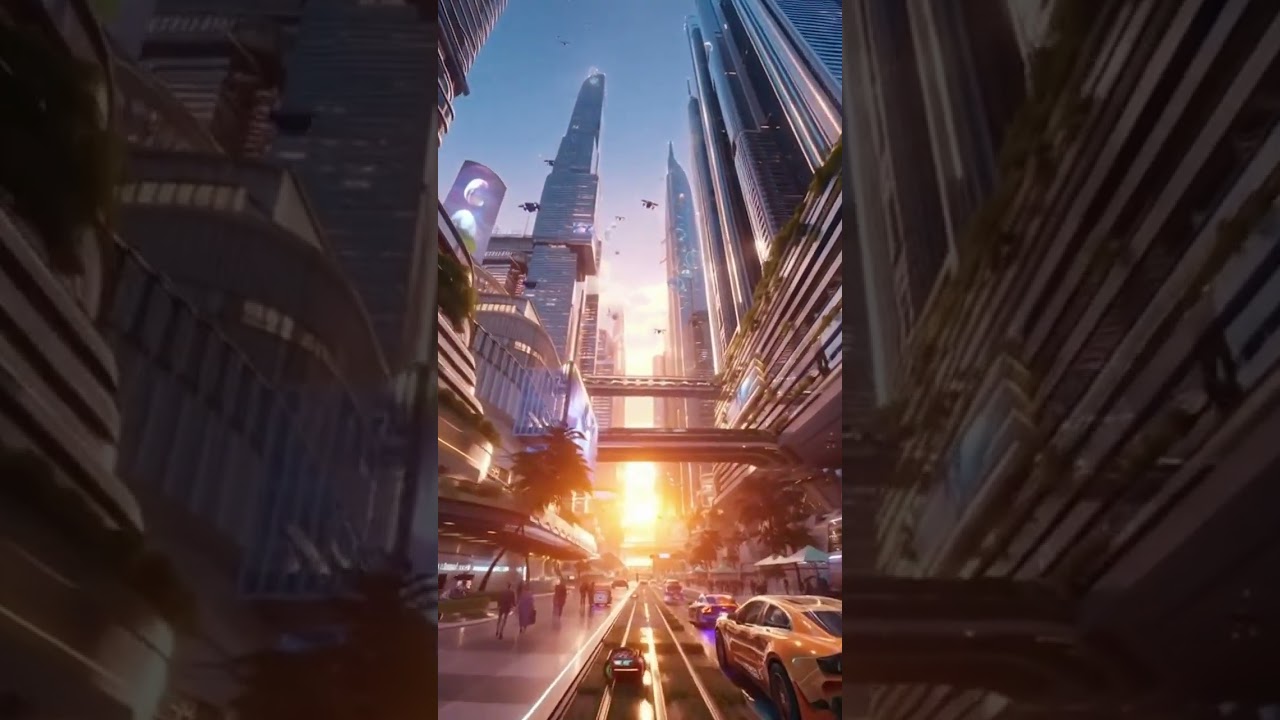 Future City Morning Commute &ndash; AI Life in 2125 (Sora Video)