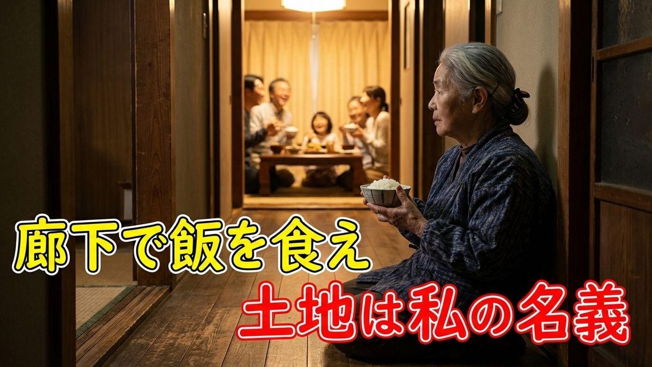 廊下で食事をさせる嫁。土地の名義が私だと知った瞬間の顔が傑作でした