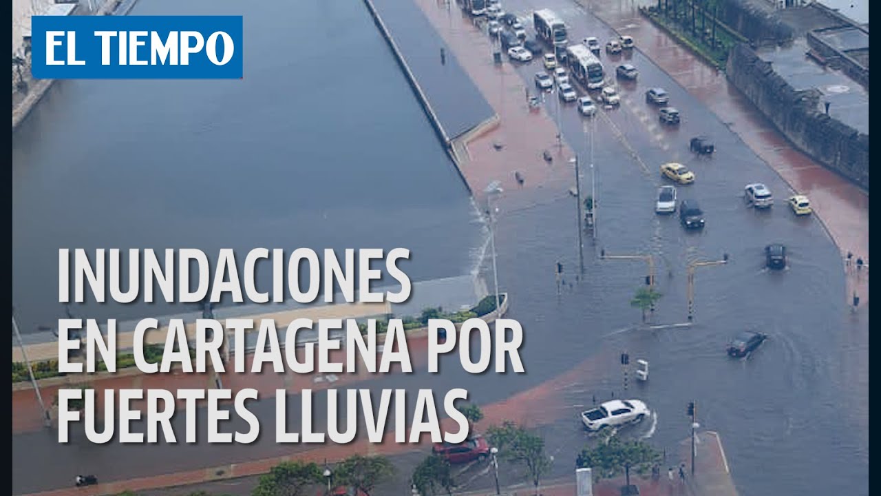 Cartagena inundada, luego de largas horas de aguaceros