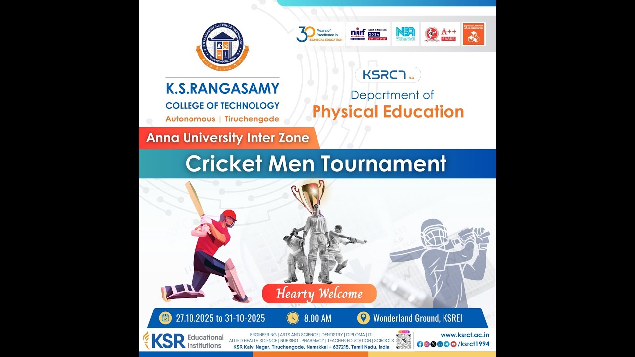 K. S. Rangasamy College of Technology | Inter Zone Cricket Tournament 2025 | KSRCT | DAY 1