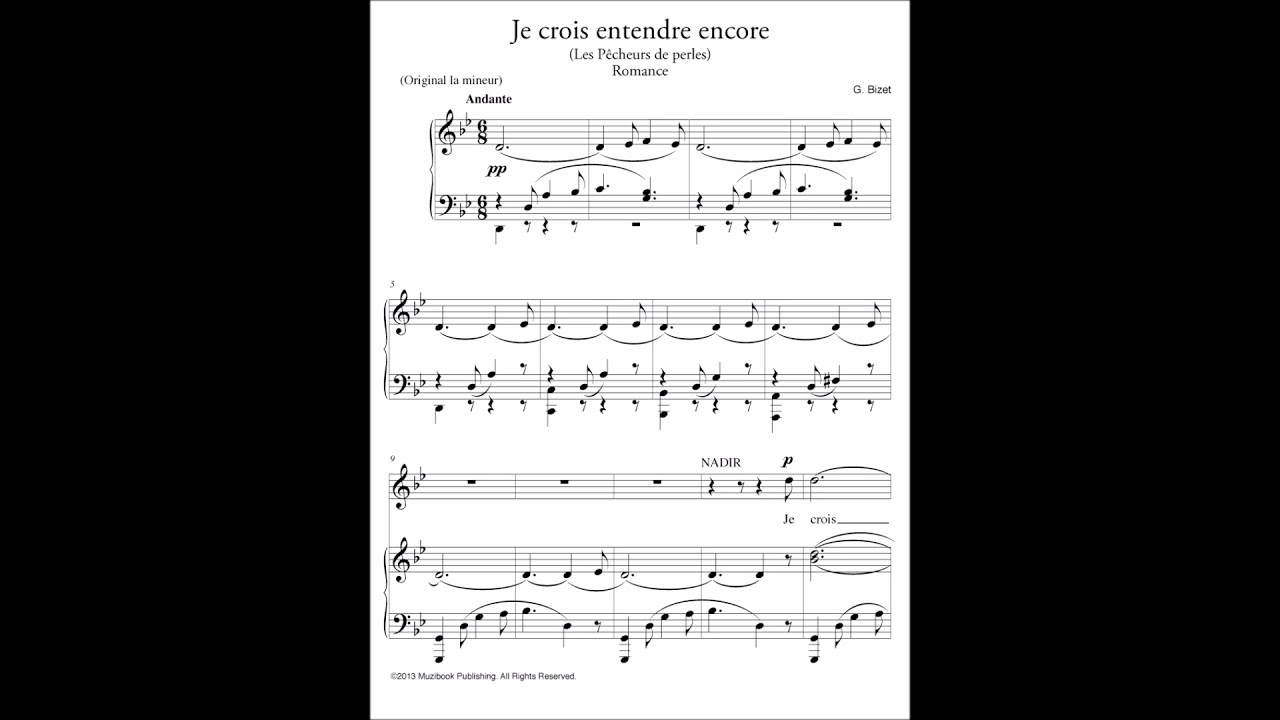 je crois entendre encore KARAOKE Orchestral Version